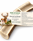 Bois de Cerf Fendu pour Chien 100% Naturel Pom d'Azur