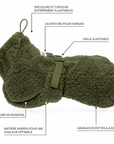 Veste pour Chien 'Sherpa Olive' par Paikka