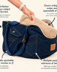 Sac de Transport Denim Navy – Pom d’Azur × Soho Poms London