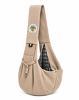 Sac Bandoulière pour Petits Chien/Chiot 'Douceur' en Tissu Nid d'Abeille Pom d'Azur®