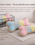 Jouet interactif pour chien – Os en peluche avec couineur