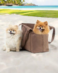 Sac de Transport Pour Chien Coton Ciré Caramel par SohoPoms - Pom D'Azur