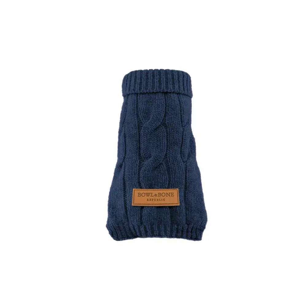 Pull Pour Chien ASPEN Navy par Bowl & Bone - Pom D'Azur