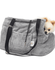 Sac de Transport Gris 'Pom d'Azur' Teddy Bear par Sohopoms - Pom D'Azur