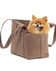 Sac de Transport Pour Chien Coton Ciré Caramel par SohoPoms - Pom D'Azur