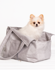 Sac de Transport Premium pour Chien en Suédine Gris
