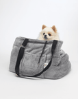 Sac de Transport Gris 'Pom d'Azur' Teddy Bear par Sohopoms - Pom D'Azur