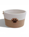 Panier de rangement tressé – Motif patte de chien 20x12cm