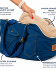 Sac de Transport Denim Océan – Pom d’Azur × Soho Poms London