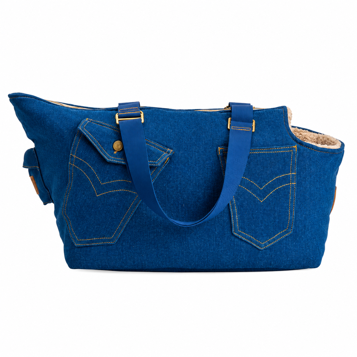 Sac de Transport Denim Océan – Pom d’Azur × Soho Poms London