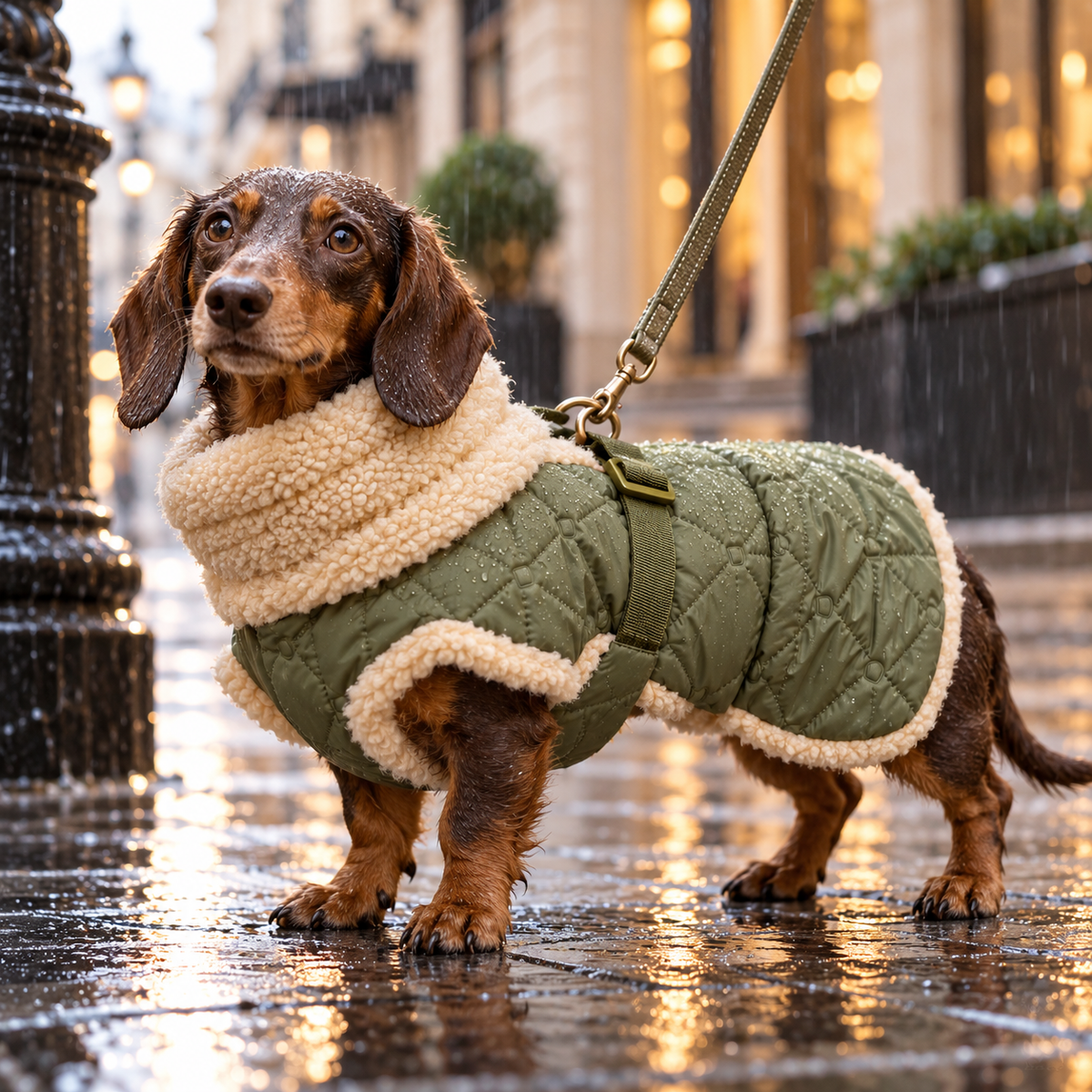 Manteau de Pluie pour Chien 'Sherpa Olive' par Paikka