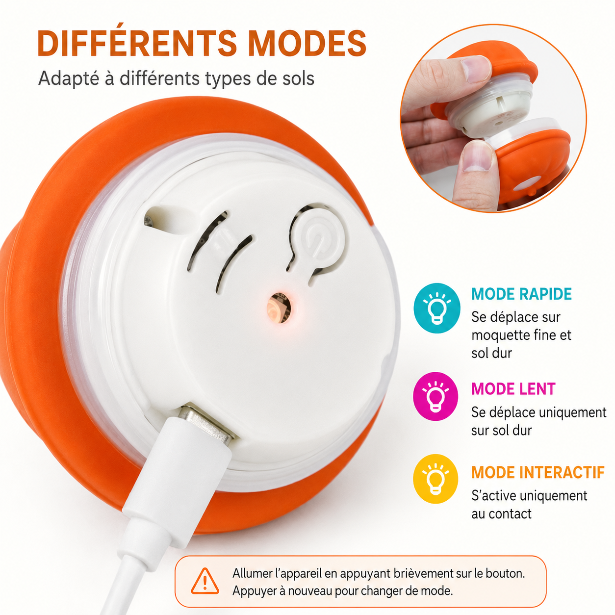 Balle Roulante Interactive Infrarouge Rechargeable pour Chat et Chien