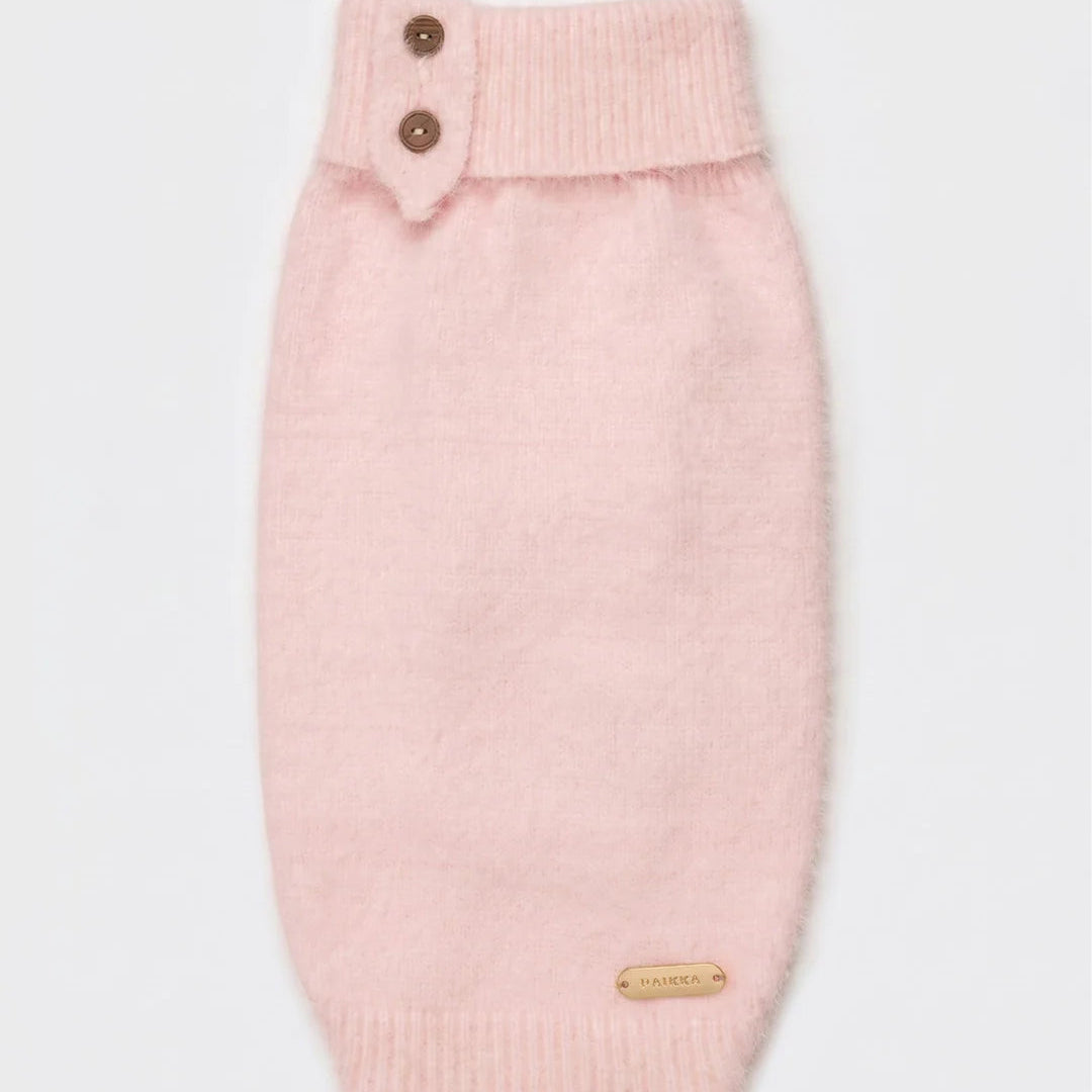 Pull pour Chien Rose Poudré Maille Premium Effet Cachemire par PAIKKA