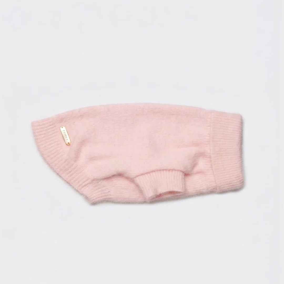 Pull pour Chien Rose Poudré Maille Premium Effet Cachemire par PAIKKA