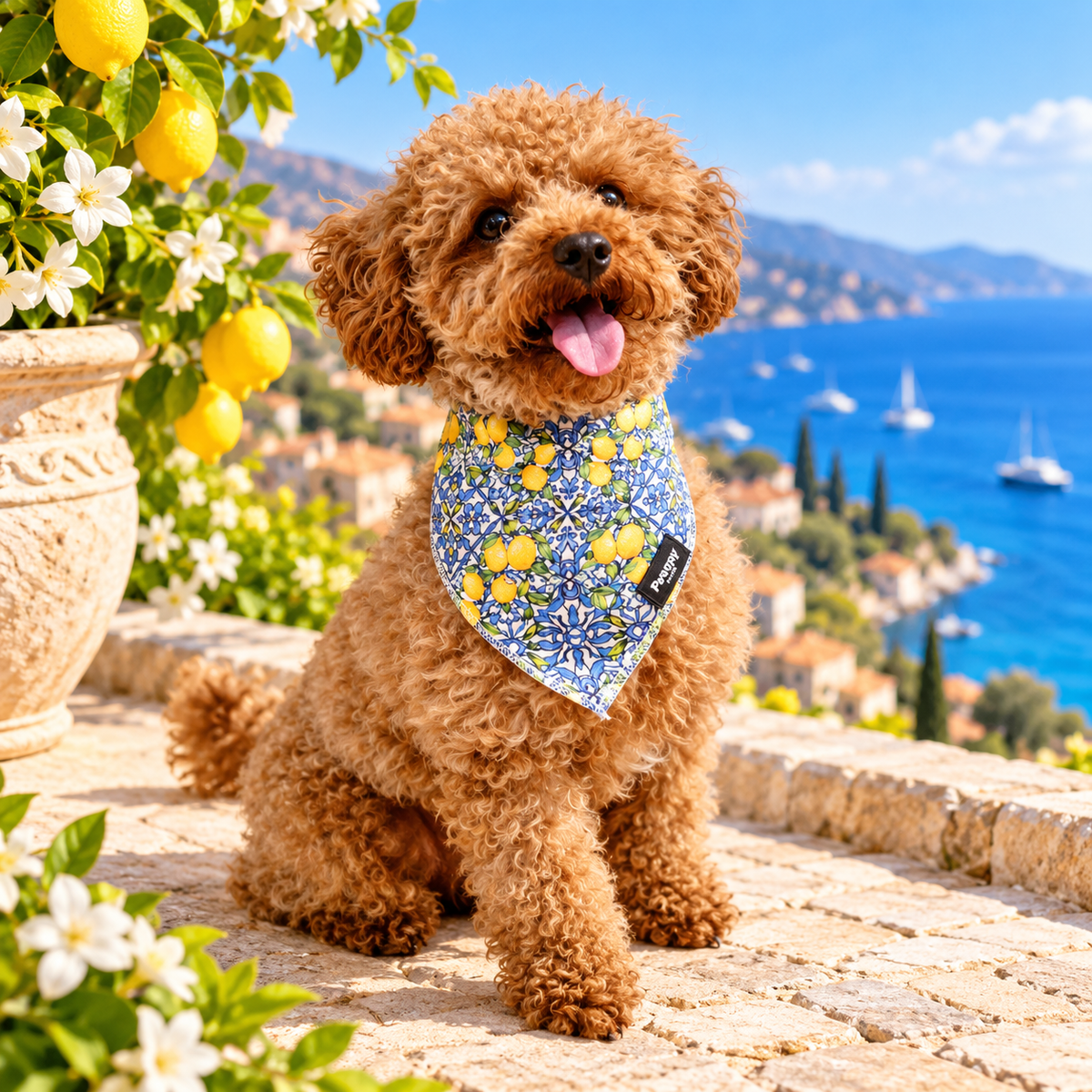 Bandana pour Chien Amalfi – Citrons &amp; Majolique Pawppy Paris