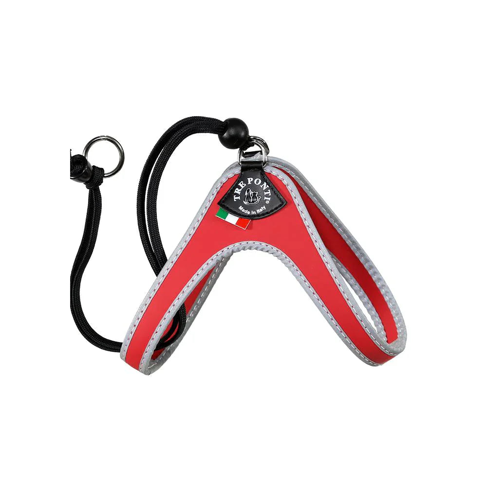 Tre Ponti Easy Fit Liberta Red Harness with No Escape Adjustable Closure - Pom D'Azur