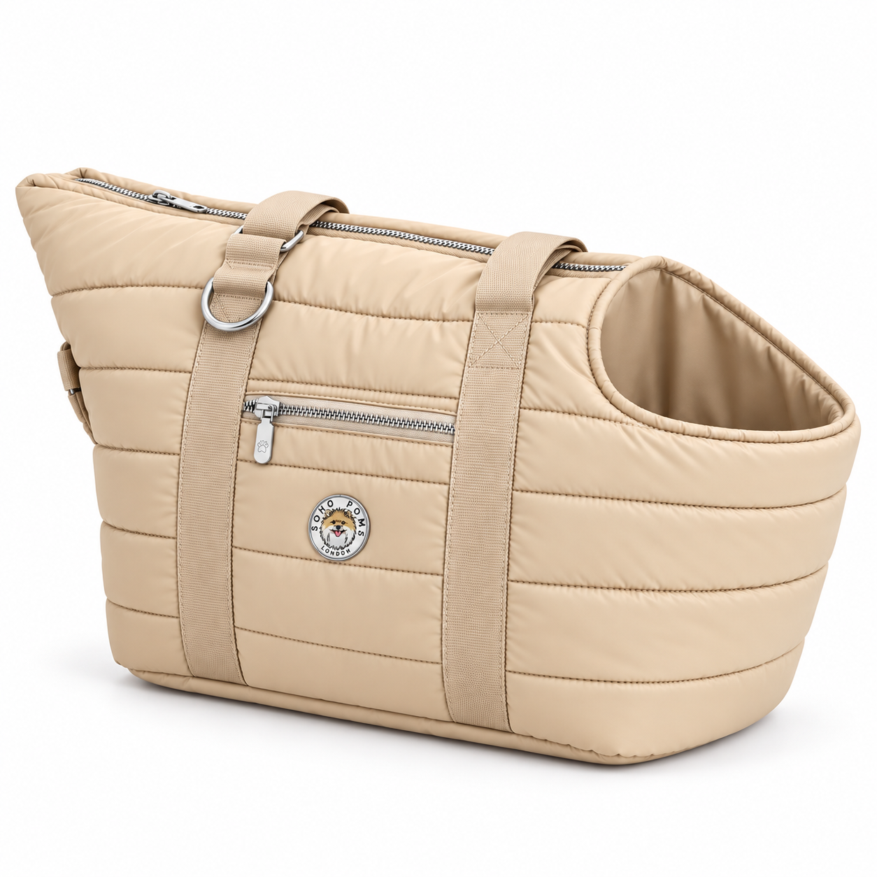 Sac de Transport pour Chien Riviera Duffle Sable – Pom d’Azur × Soho Poms London