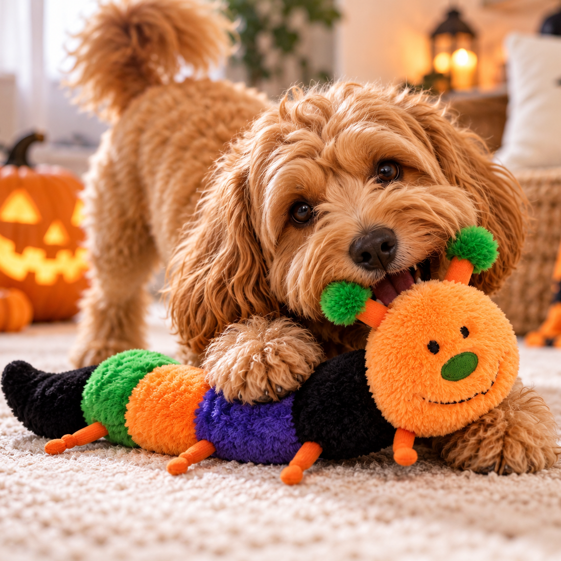 Jouet pour Chien Chenille Halloween – Peluche Multicolore