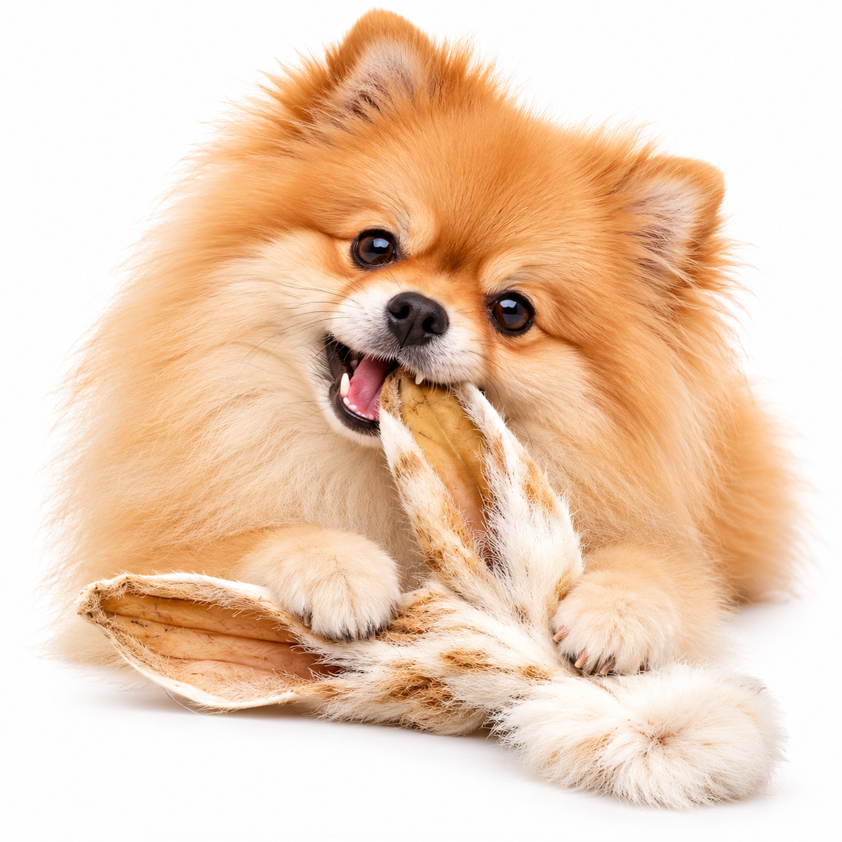 Oreilles de Lapin avec Poils - Friandises Naturelles à Mâcher pour Chien Pom d'Azur
