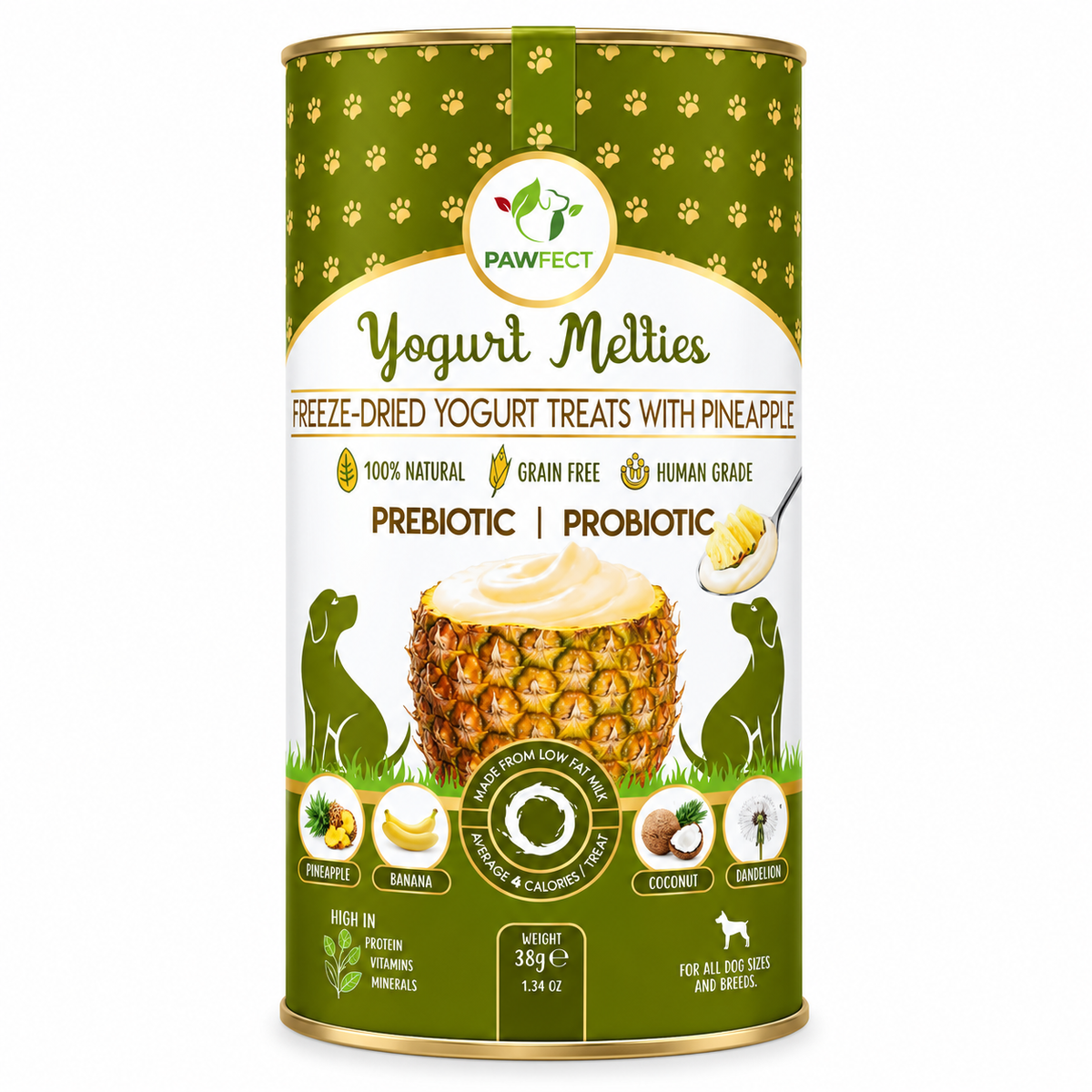 Friandises au yaourt lyophilisé avec ananas Pawfect - 38 g