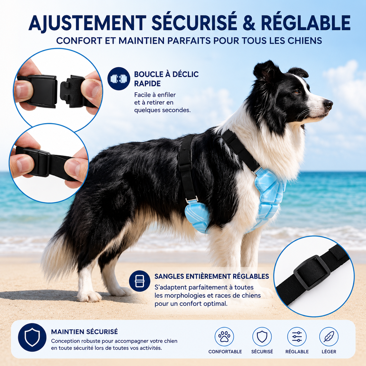 Gilet Rafraîchissant Premium pour Chien – Fraîcheur Longue Durée