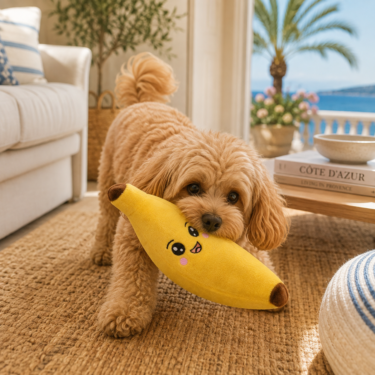 Banana Riviera Jouet pour Chien par Pom d'Azur