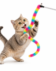 Canne à Jouer pour Chat – Chenille Arc-en-Ciel