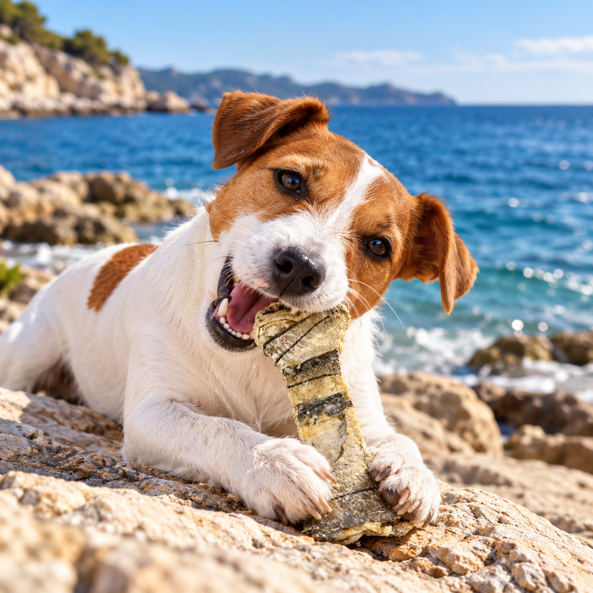 Os à mâcher en peau de cabillaud séchée – 100% naturel Pom d'Azur