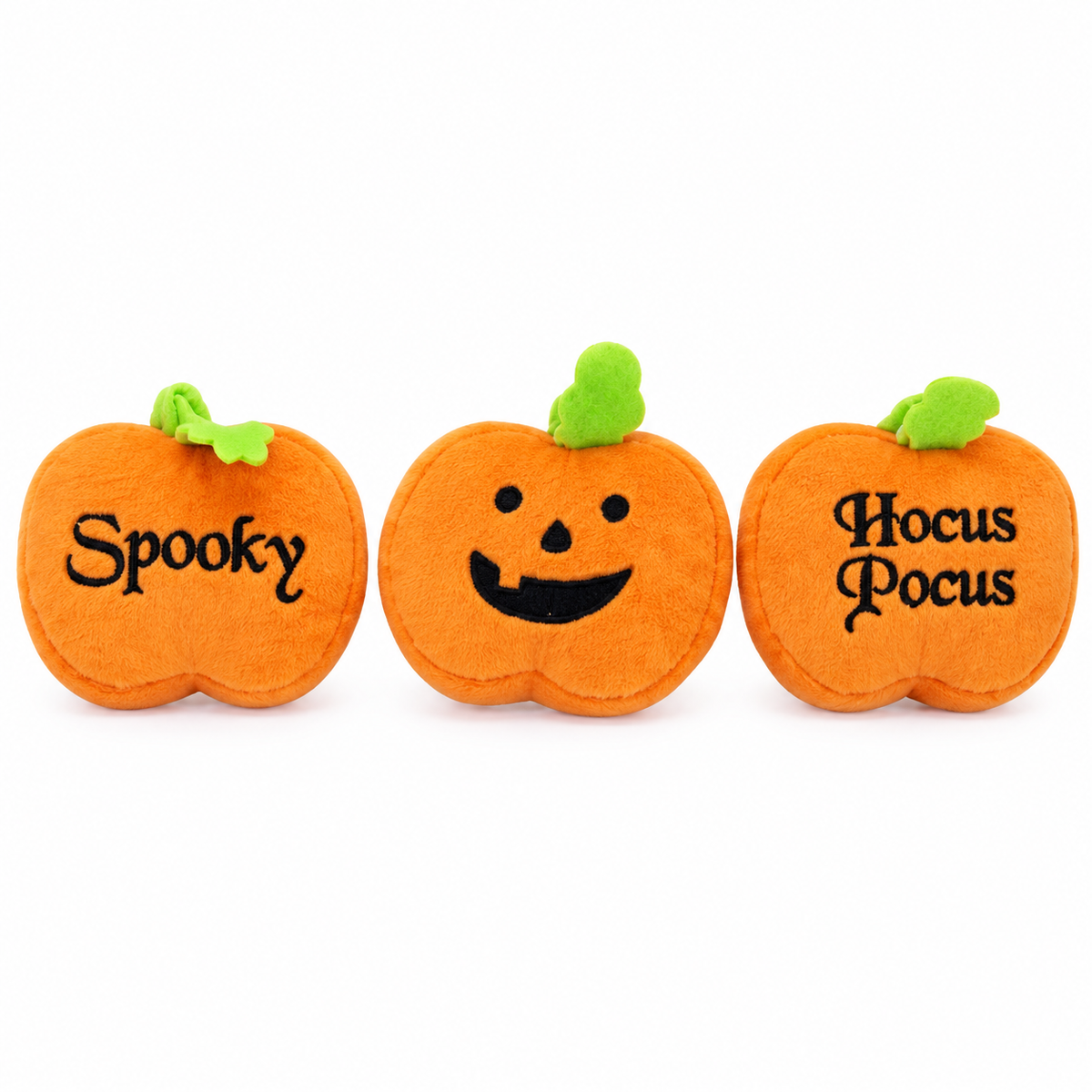 Lot de 3 Jouets Citrouilles Halloween pour Chien – Spooky &amp; Hocus Pocus