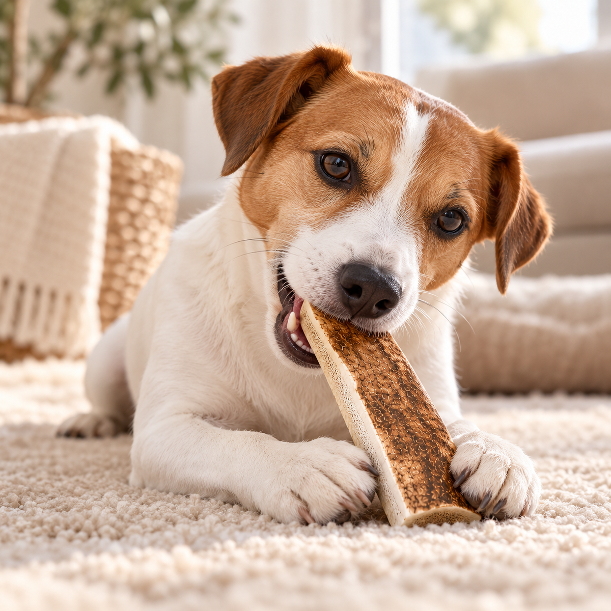 Bois de Cerf Fendu pour Chien – 100% Naturel Pom d'Azur
