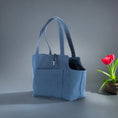 Load image into Gallery viewer, Sac de Transport Pour Chien Coton Ciré Navy par SohoPoms
