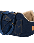 Sac de Transport Denim Navy – Pom d’Azur × Soho Poms London