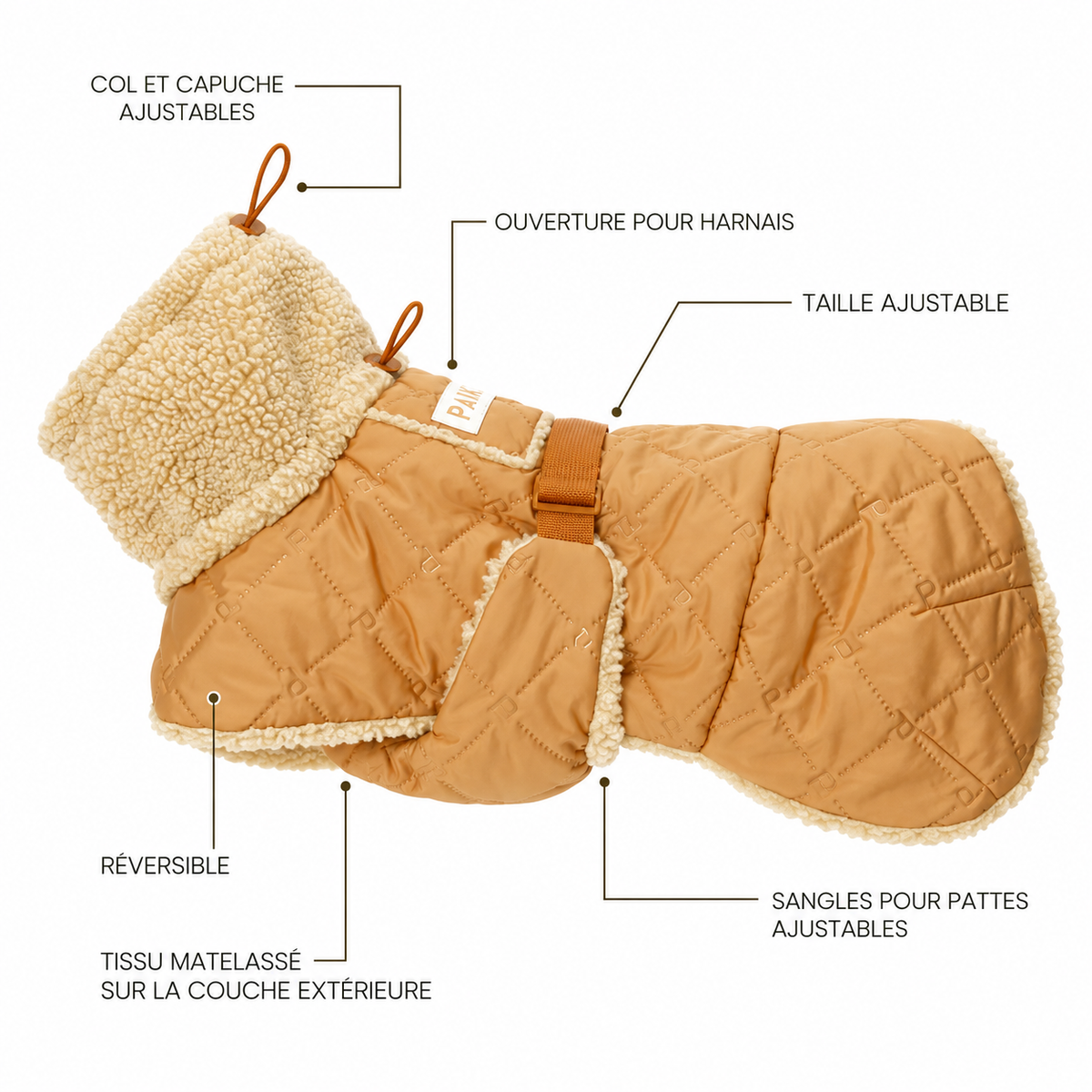 'Sherpa Beige' Dog Raincoat by Paikka