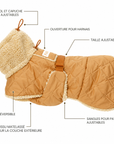 'Sherpa Beige' Dog Raincoat by Paikka