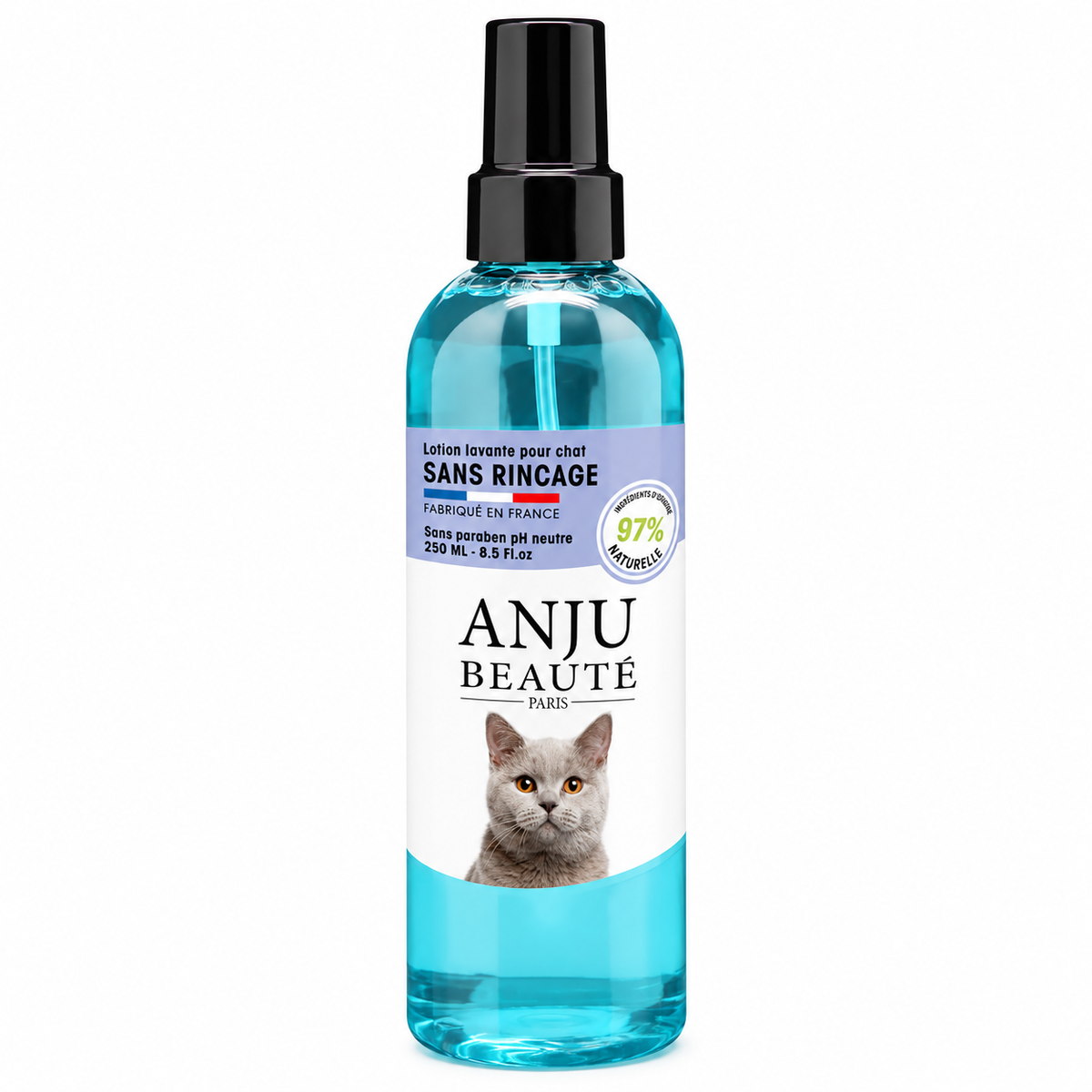 Lotion Lavante Sans Rinçage pour Chat 250 ml Anju Beauté
