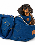 Sac de Transport Denim Océan – Pom d’Azur × Soho Poms London