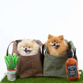 Load image into Gallery viewer, Sac de Transport Pour Chien Coton Ciré Olive par SohoPoms
