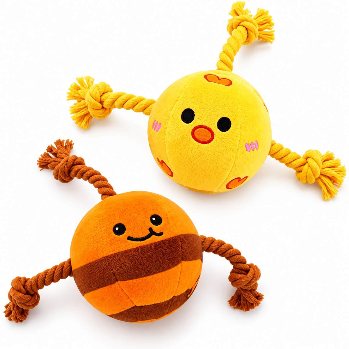 Lot de 2 Jouets pour Chien avec Clochette – Peluches &amp; Cordes