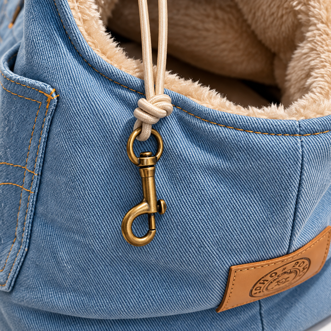 Azure Denim Carrier Bag – Pom d’Azur × Soho Poms London