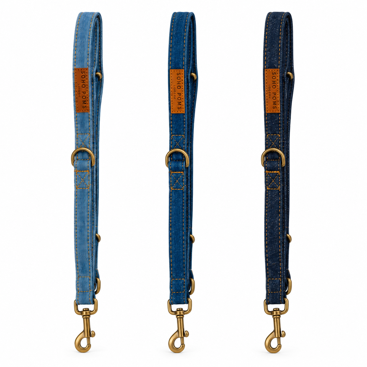 Laisse pour Chien en Denim – Collection Riviera Pom d'Azur x Sohopoms
