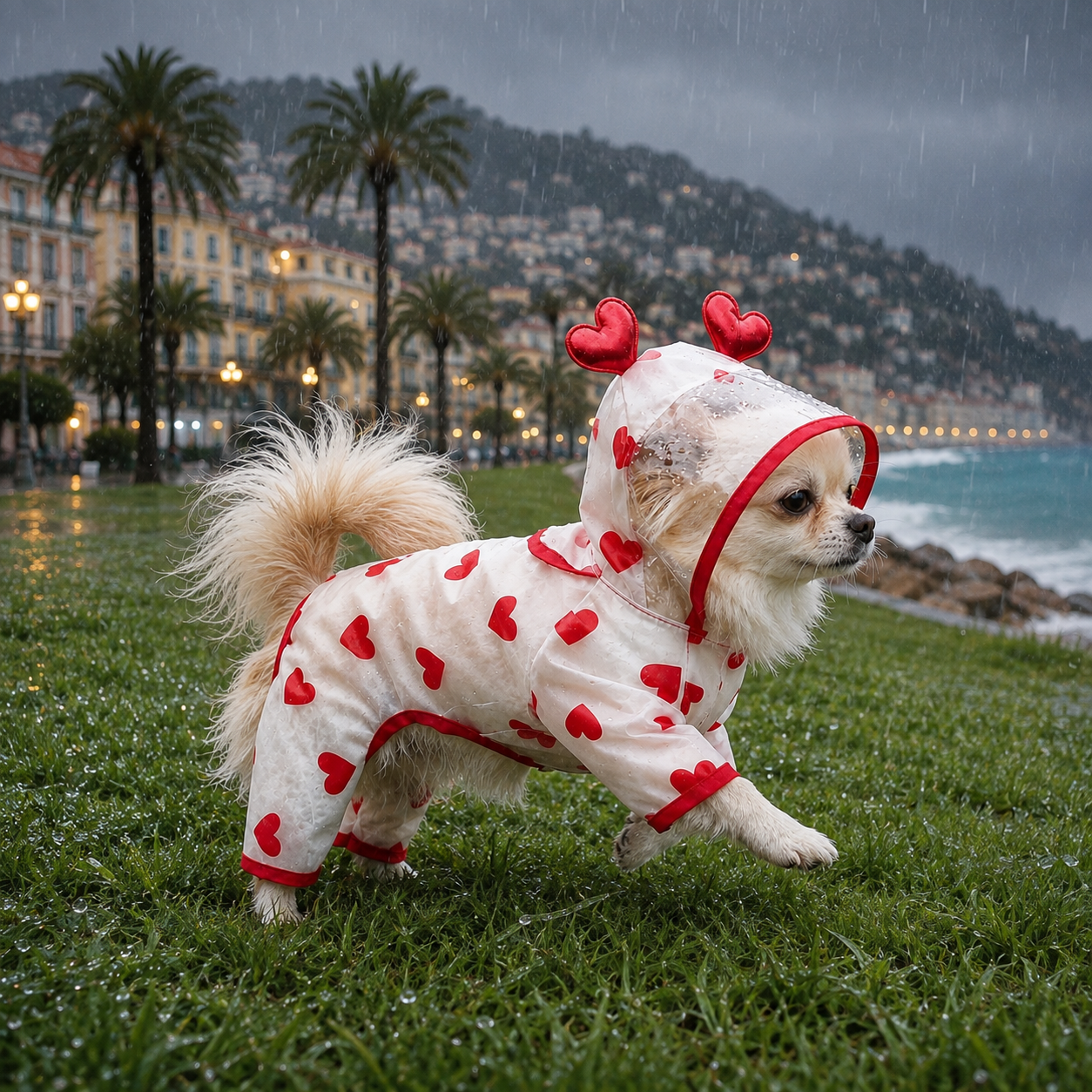 Imperméable Transparent à Cœurs pour Chien