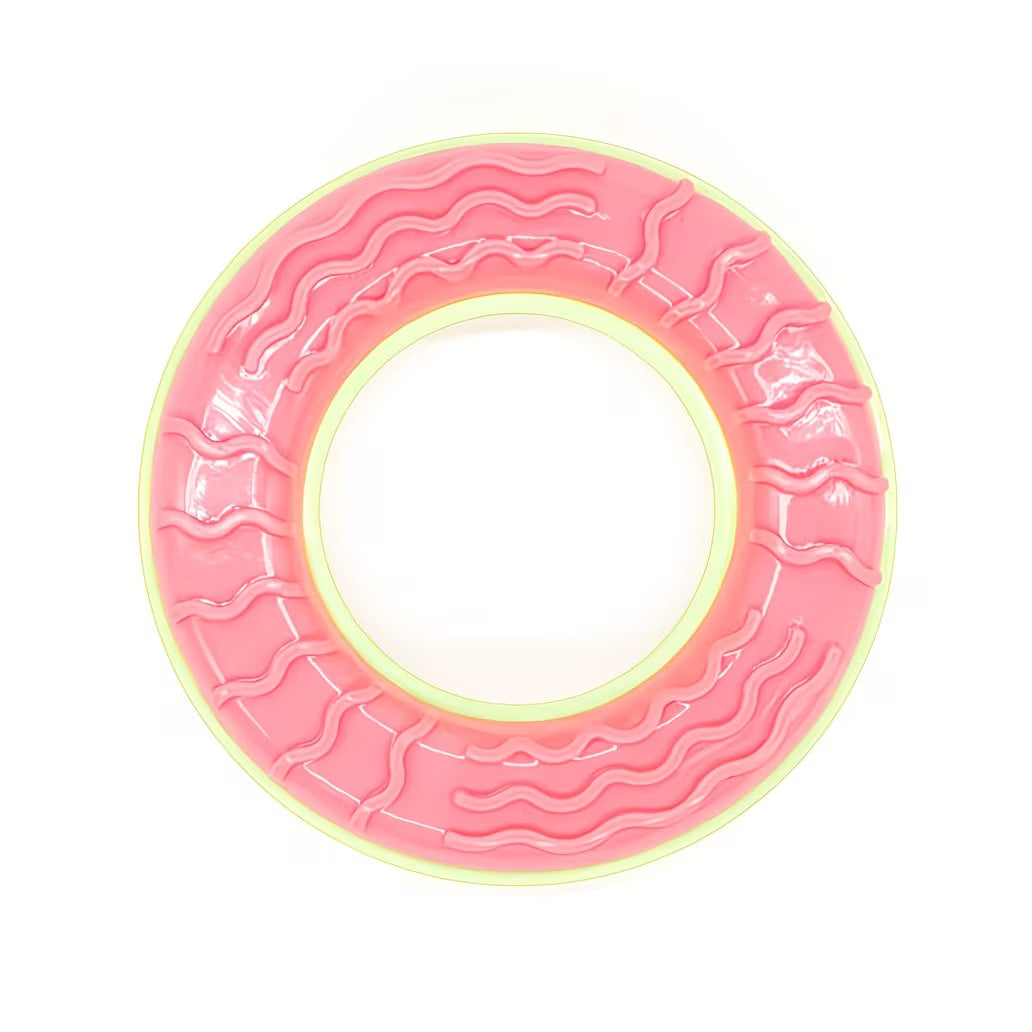 Anneau Rafraîchissant pour Chien à Congeler Jouet d'Eau Réutilisable 13,5cm rose