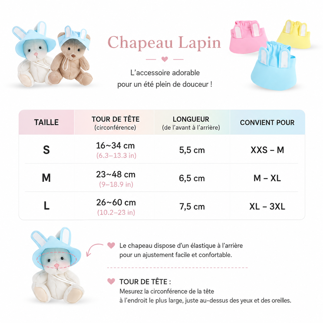 Casquette d'été pour Petits Chiens chart