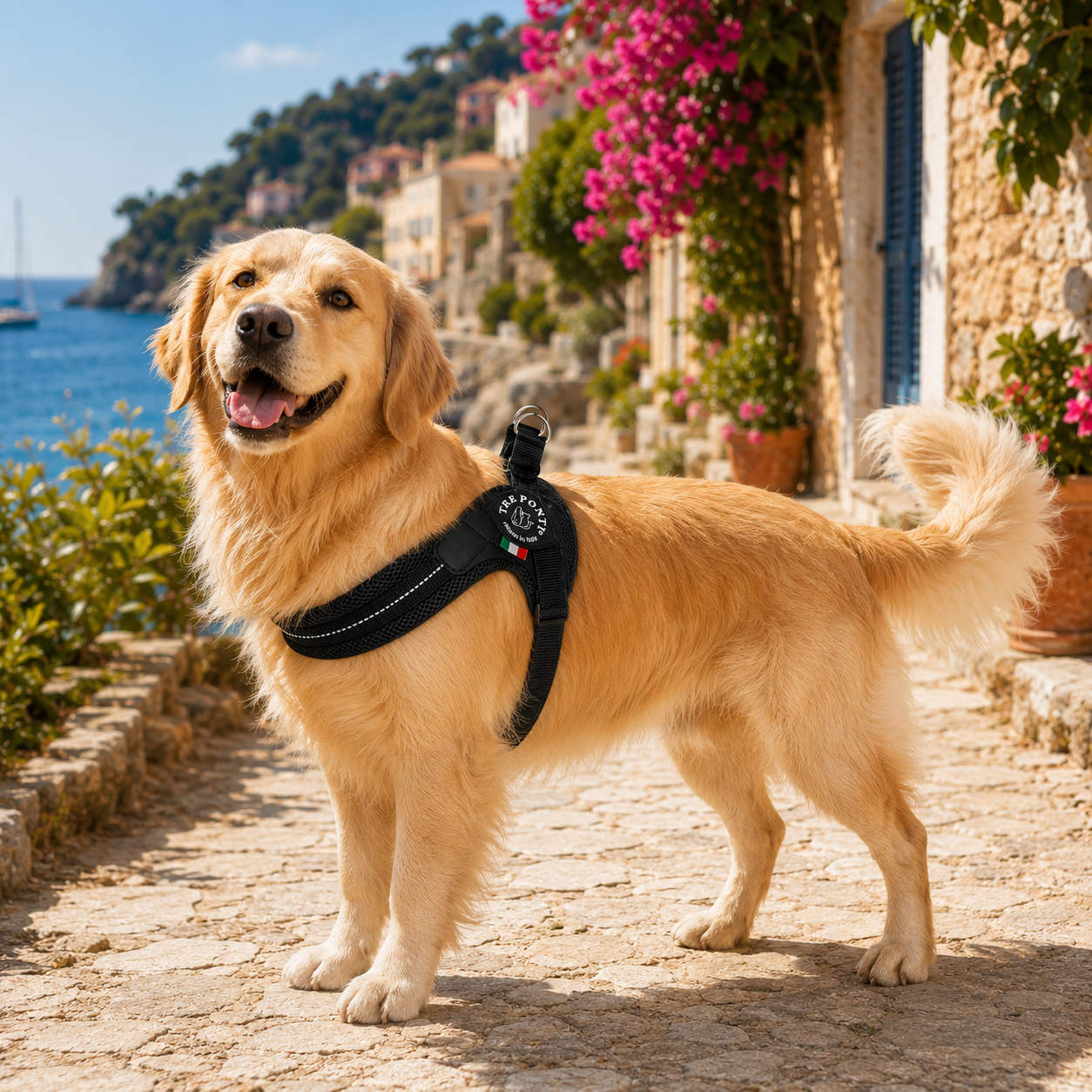 Harnais pour chien Tre Ponti Mesh Noir lifestyle