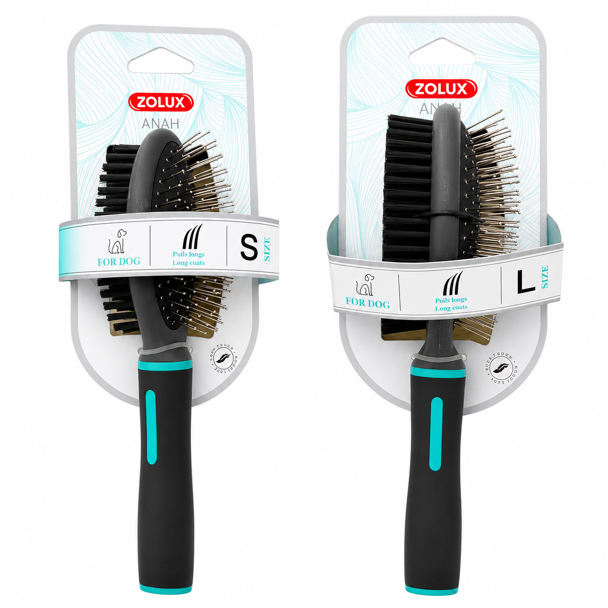Brosse Double bi-matière ANAH Pois Long Zolux