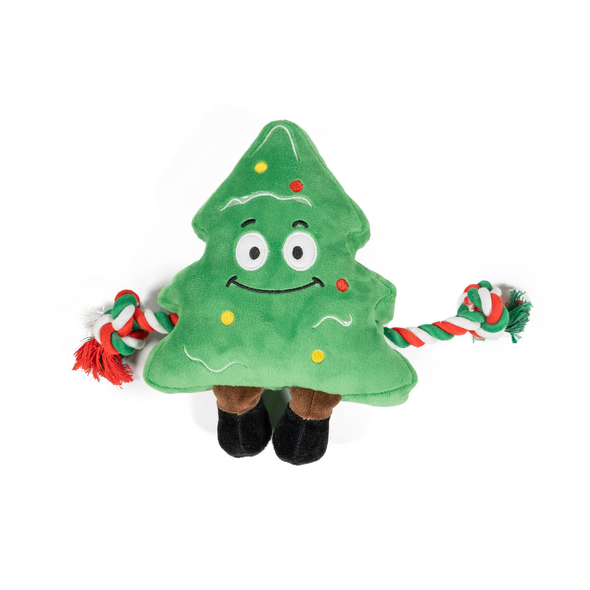 Jouet pour Chien Sapin de Noël en Peluche avec Cordes à Mâcher