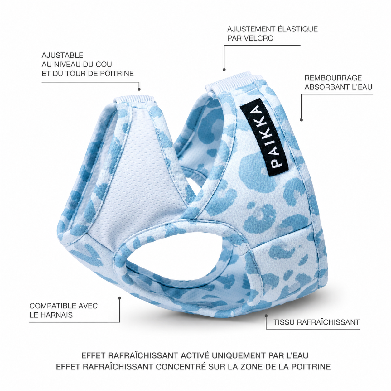Gilet Fraîcheur Riviera Bleu pour chien par PAIKKA des
