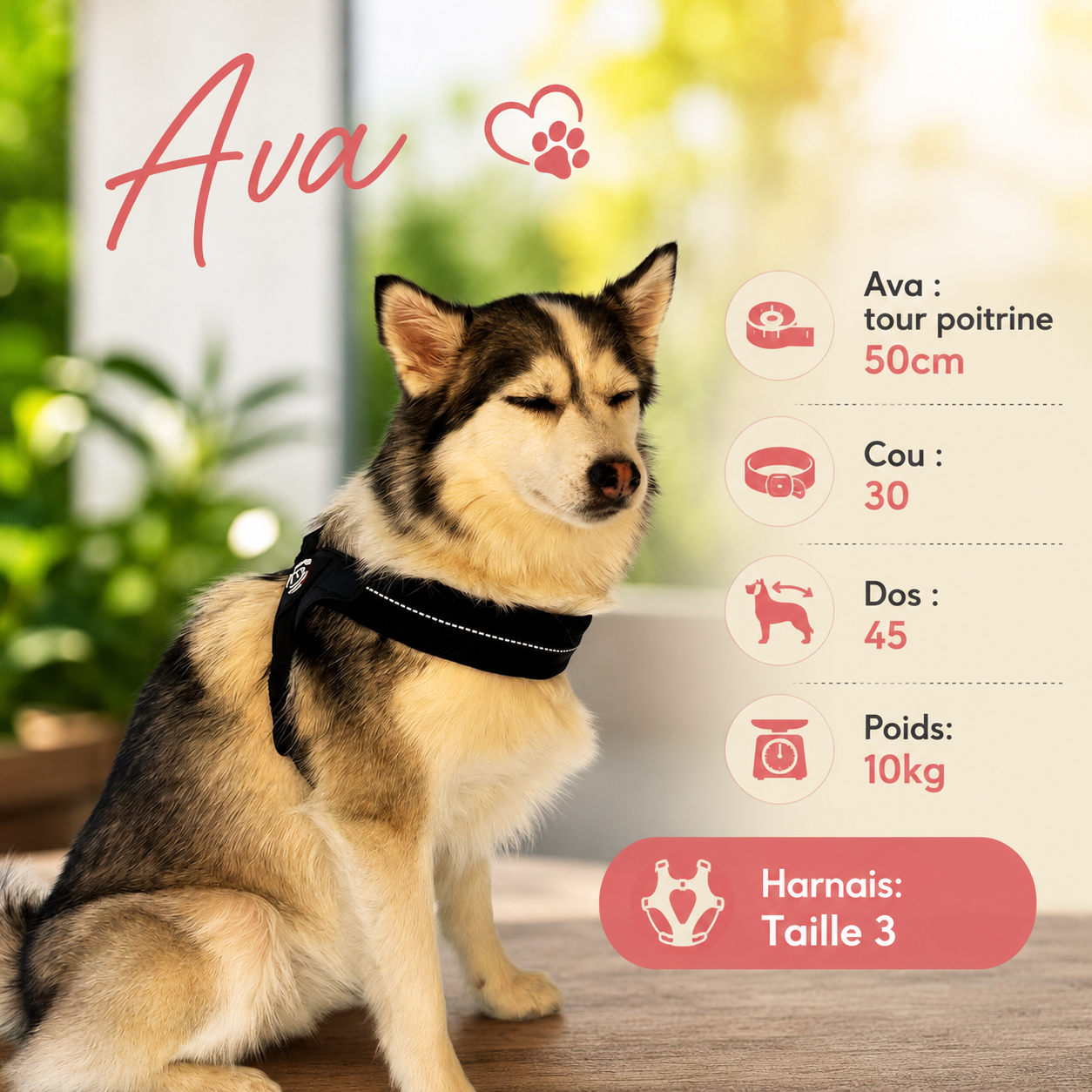 Harnais pour chien Léger et Réspirant Tre Ponti Mesh Noir lifestyle