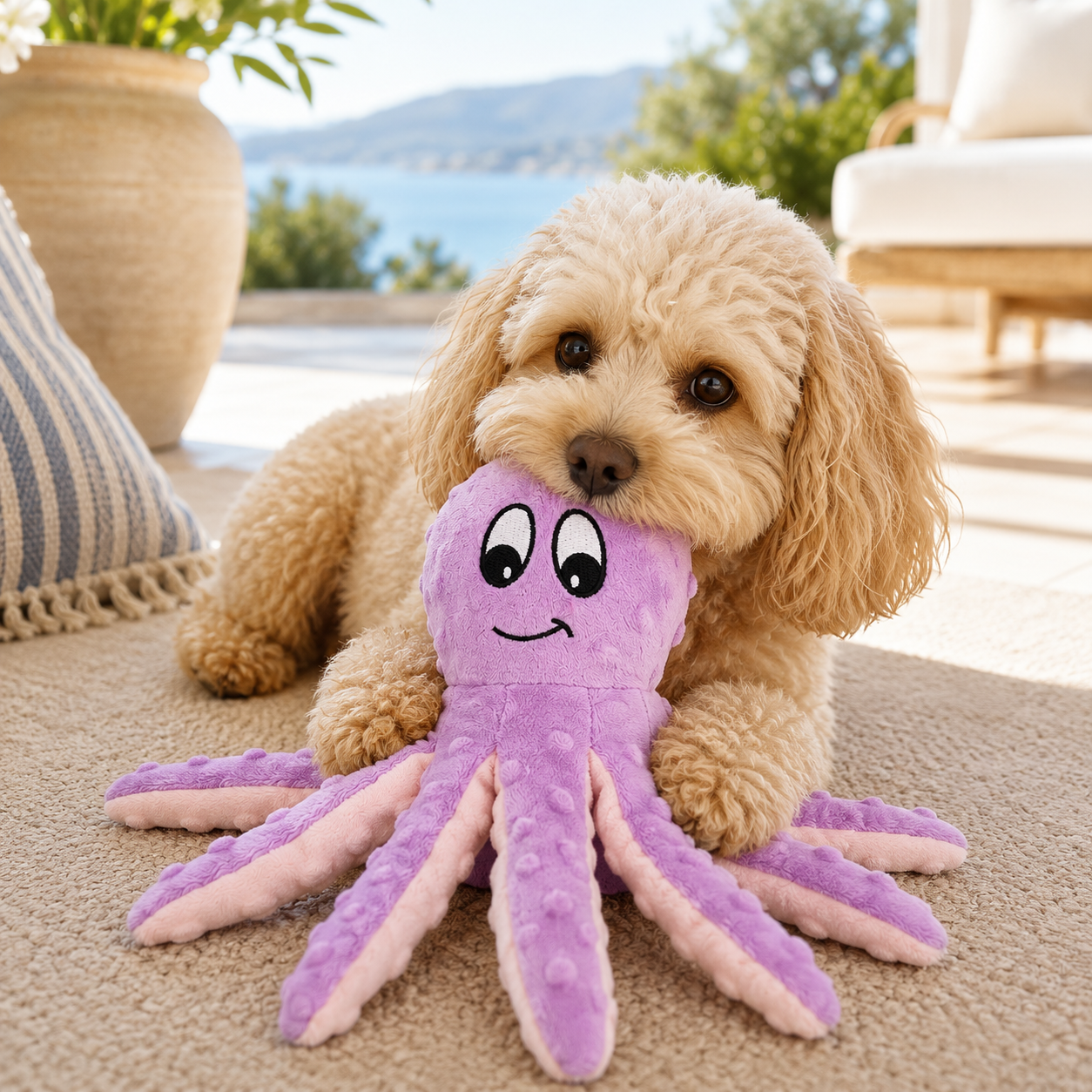 Jouet Couineur Pieuvre pour Chien Pom'Poulp Pom d'Azur ® l