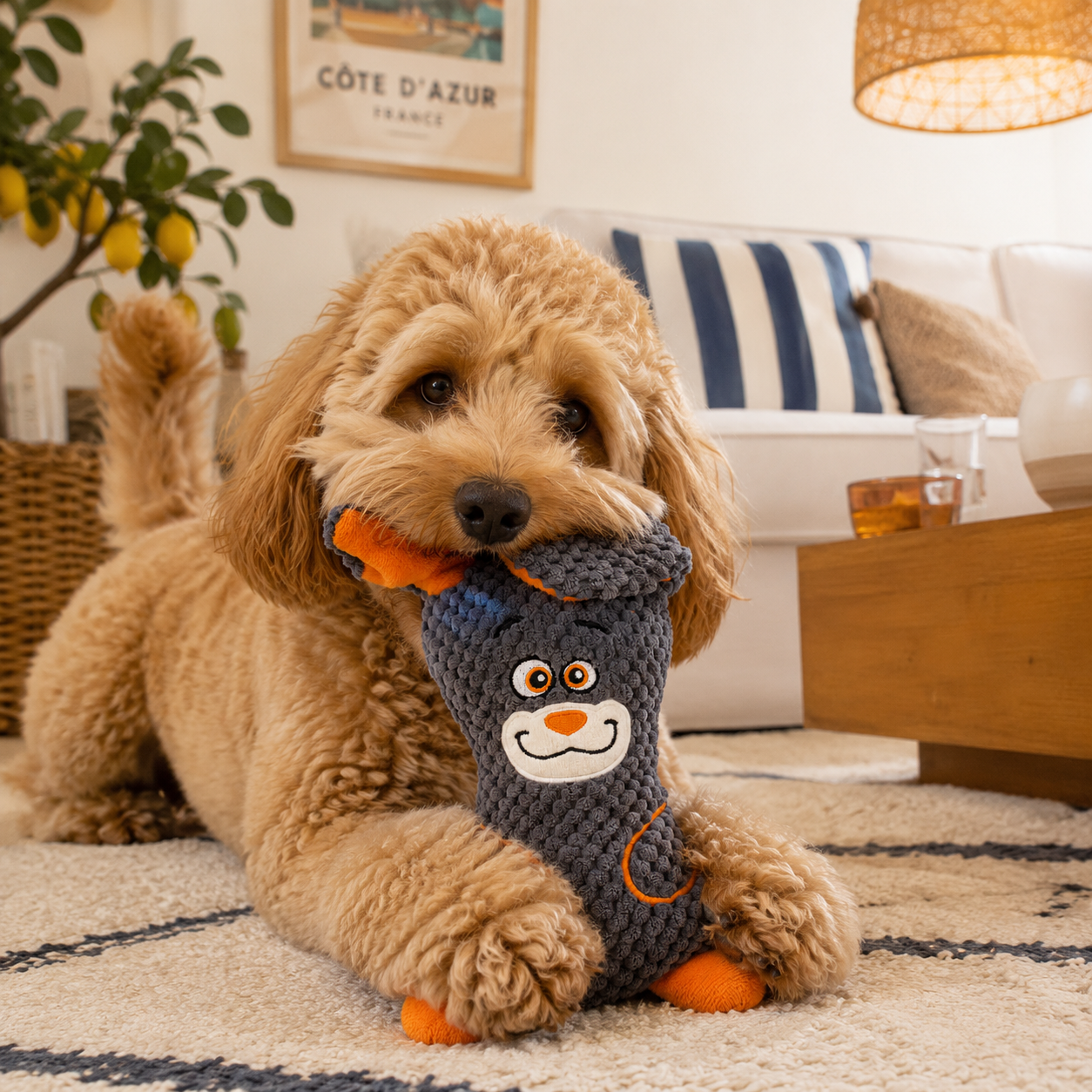 Jouet en Peluche Sonore pour Chien Loupi Pom d'Azur ® l